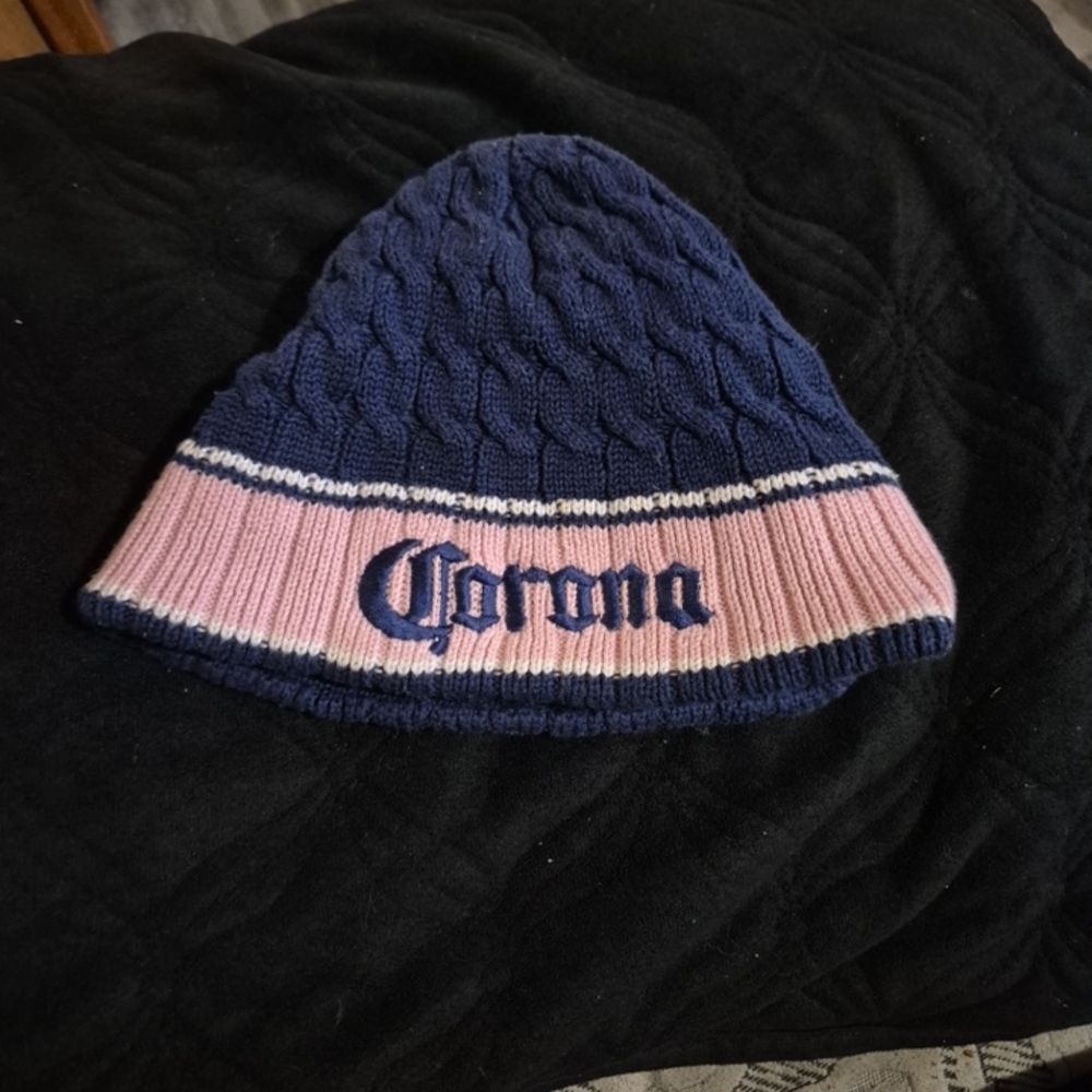 Corona Blue and Pink Knit Hat